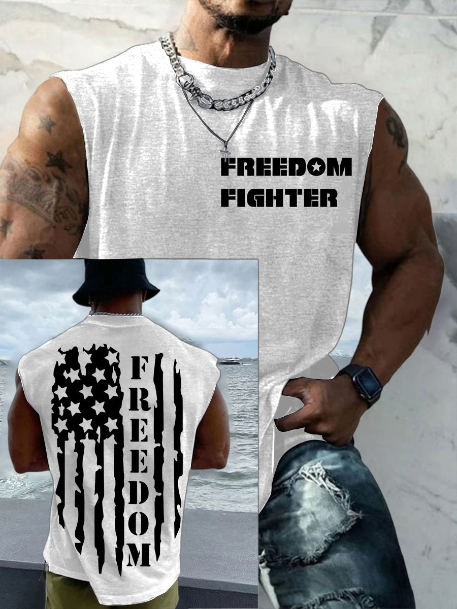 Men's Casual Charlie Kirk Freedom Printed Tank Top