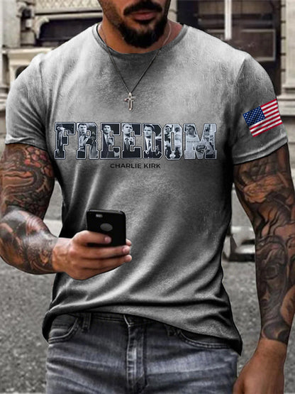 Men's Ture Patriot Freedom Printed T-shirt