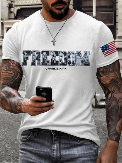 Men's Ture Patriot Freedom Printed T-shirt