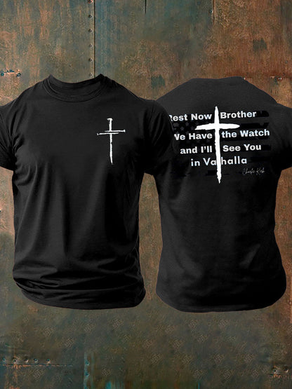 Men's Charlie Kirk imitation cotton short-sleeved T-shirt