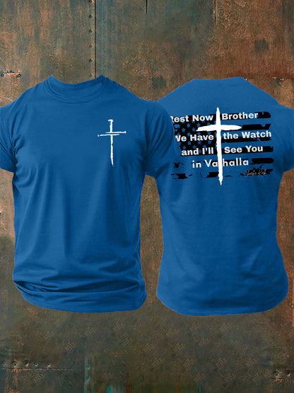 Men's Charlie Kirk imitation cotton short-sleeved T-shirt