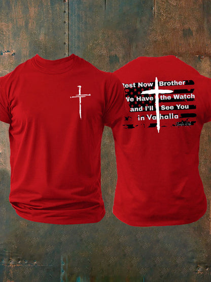 Men's Charlie Kirk imitation cotton short-sleeved T-shirt