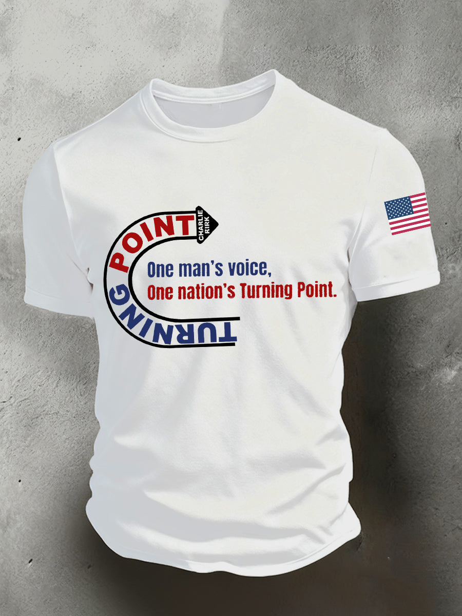 Men's One Men's Voice One Nation's Turning Point Short-sleeved T-shirt