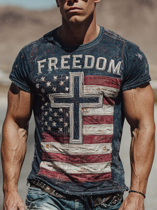 Men's Freedom Printed Casual T-shirt