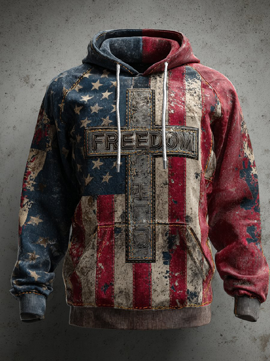 Men's Freedom Printed Casual Hoodie