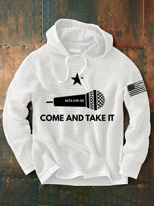 Men's Come And Take It Print Charlie Kirk Memorial Hoodie