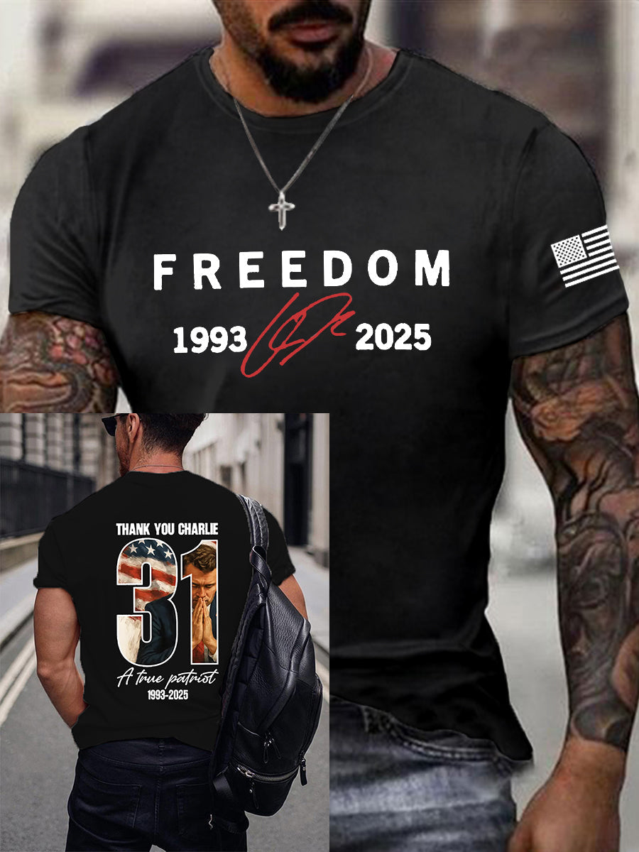 Men's Freedom Is Not Free R.I.P Charlie Kirk Short Sleeve T-shirt