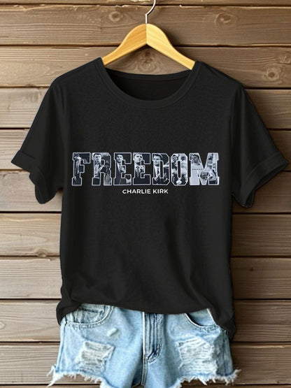 Women's Freedom True Patriot Printed T-Shirt