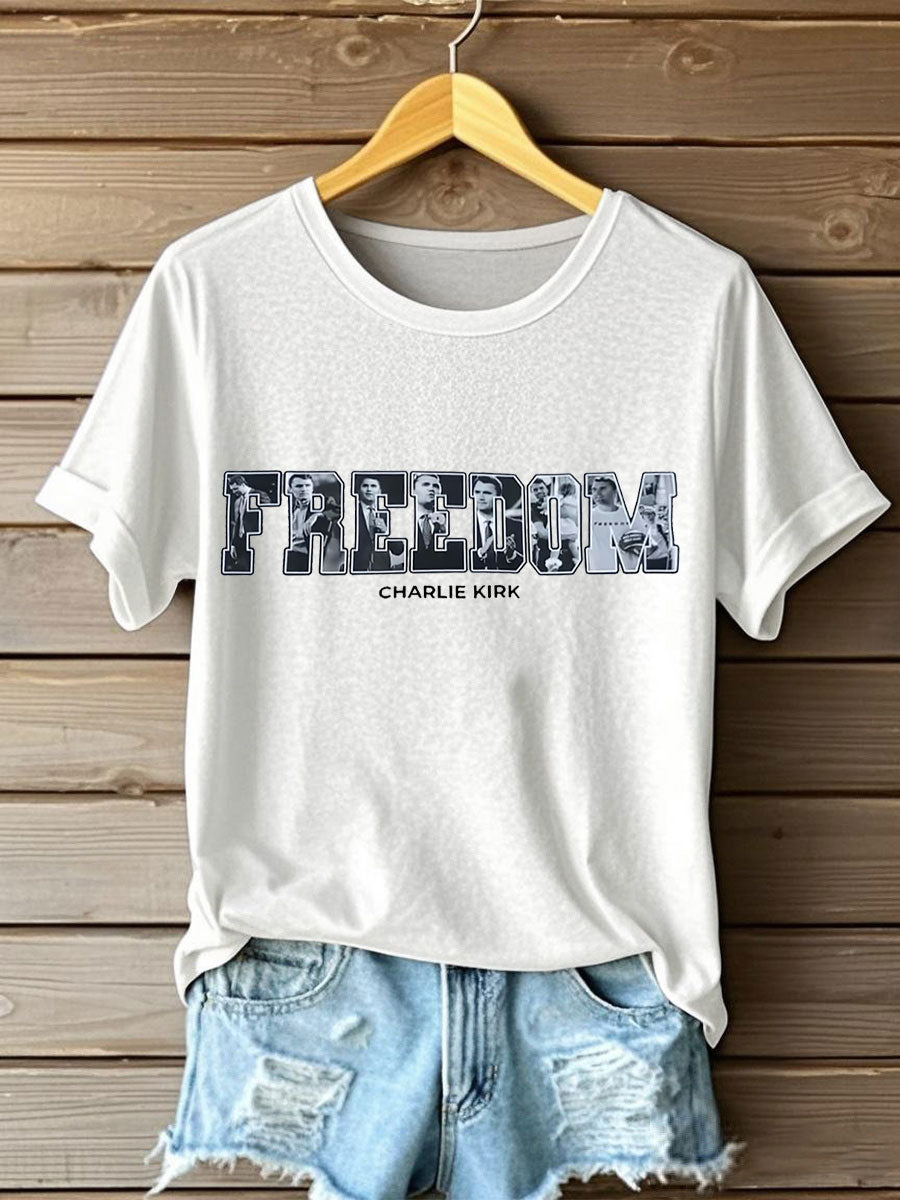 Women's Freedom True Patriot Printed T-Shirt