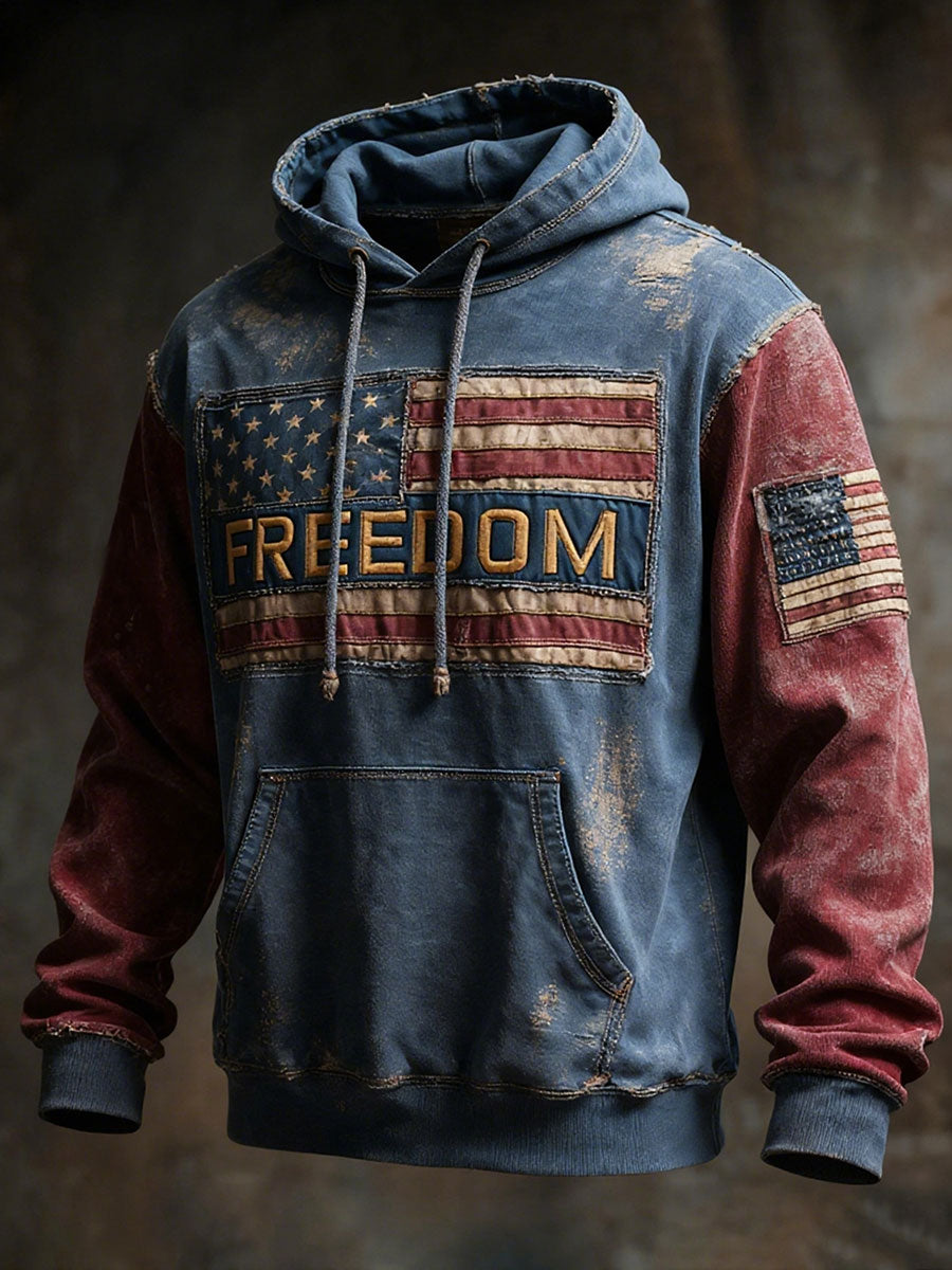 Men's Freedom Printed Casual Hoodie