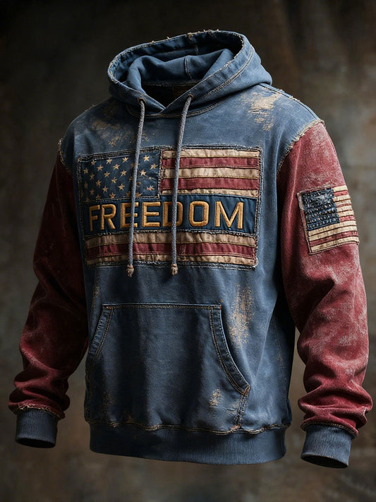 Men's Freedom Printed Casual Hoodie