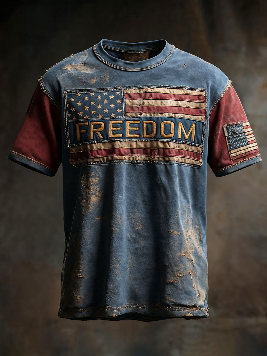 Men's Freedom Printed Casual T-shirt
