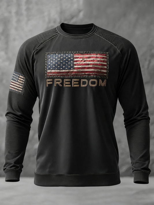 Men's Freedom Printed Casual Sweatshirt