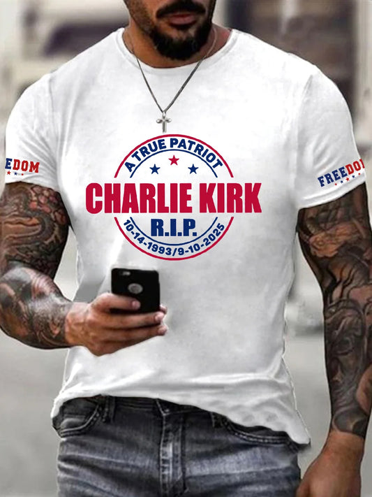 Men's Charlie Kirk Turning Point USA Trump Commemorative T-Shirt
