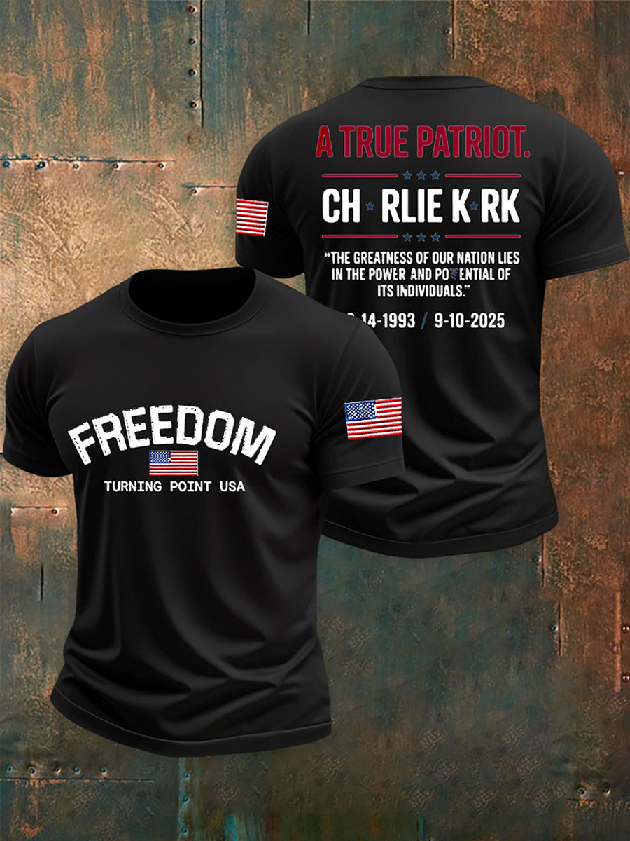 Men's Charlie Kirk Turning Point USA Trump Commemorative T-Shirt