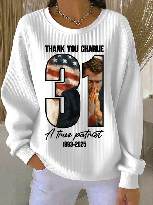 Women's Freedom Isn't Free American flag print casual sweatshirt