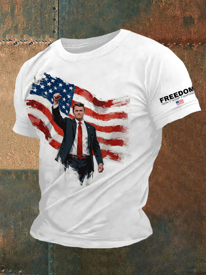 Men's Freedom Don't Stop Fighting R.I.P Charlie Kirk Tee