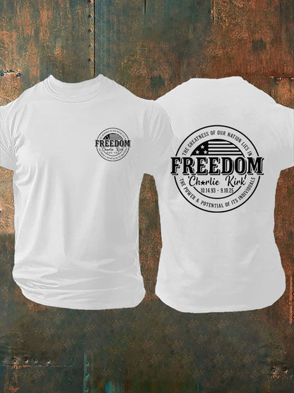 Men's Freedom Charlie Kirk Printed T-shirt