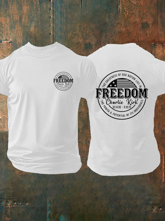 Men's Freedom Charlie Kirk Printed T-shirt