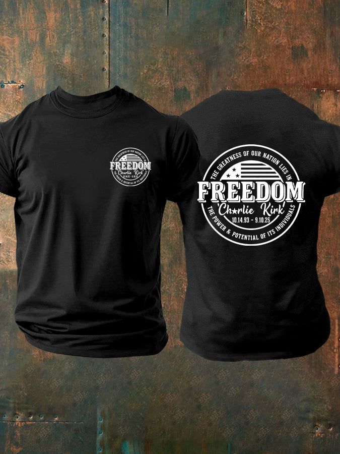 Men's Freedom Charlie Kirk Printed T-shirt