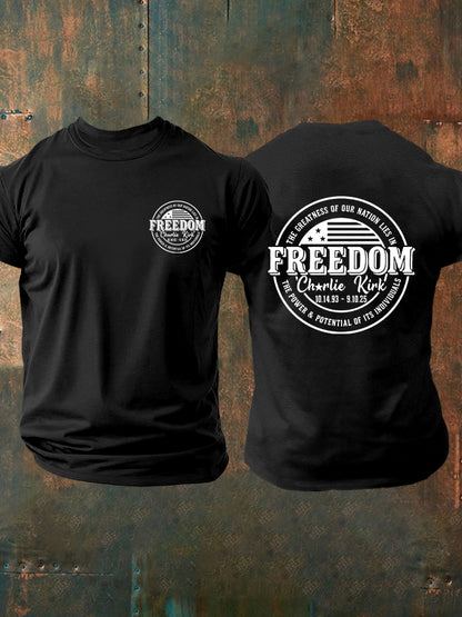 Men's Freedom Charlie Kirk Printed T-shirt