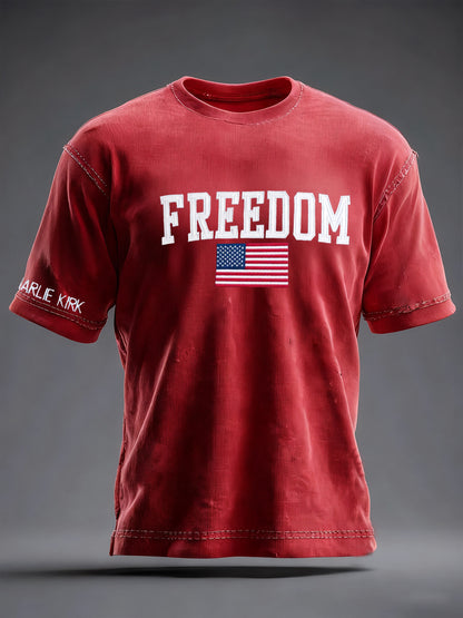 Men's Freedom Is Not Free R.I.P Charlie Kirk Short Sleeve T-shirt