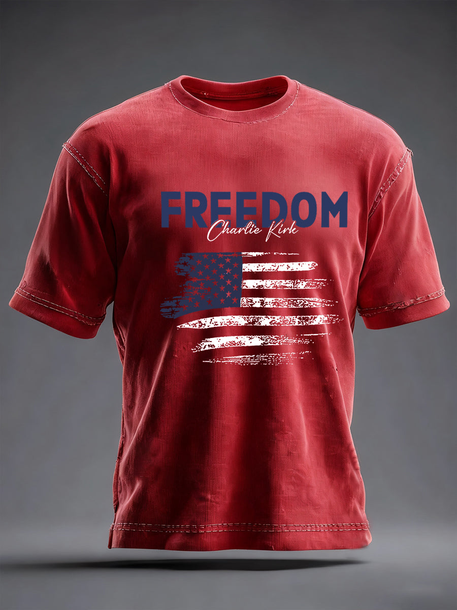 Men's Freedom Is Not Free R.I.P Charlie Kirk Short Sleeve T-shirt