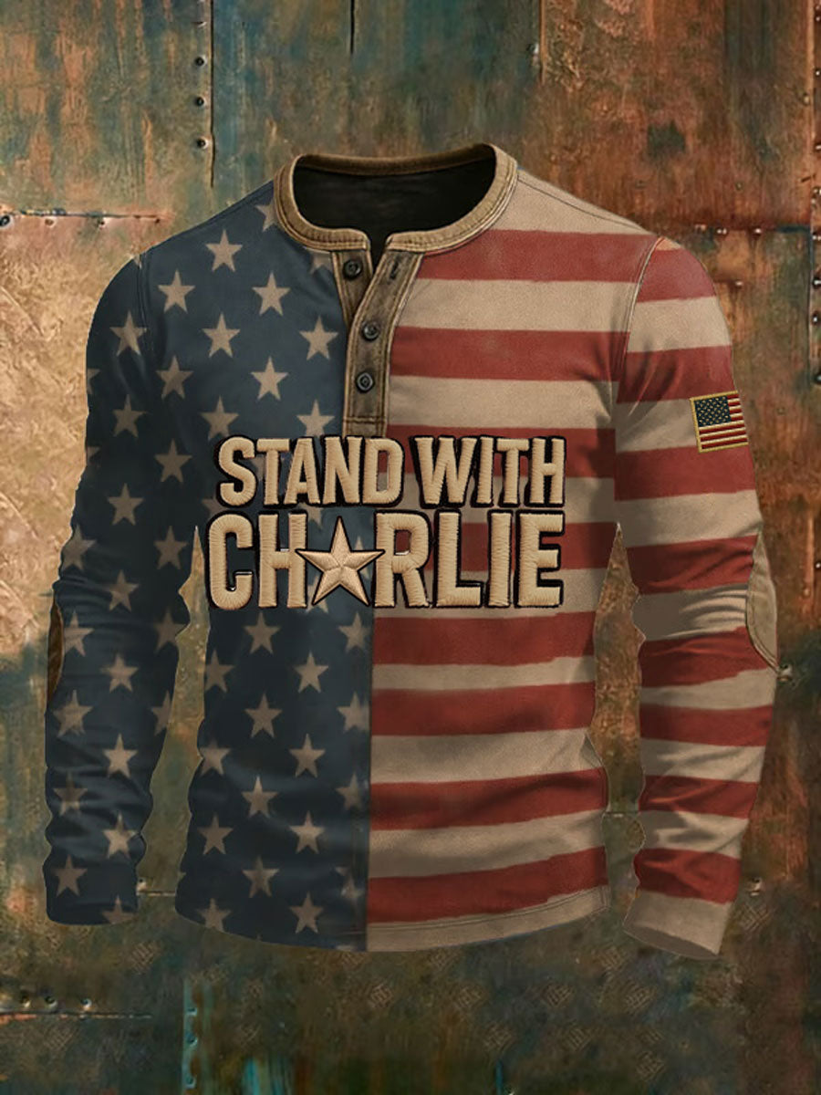 Men's Freedom Printed Casual Top