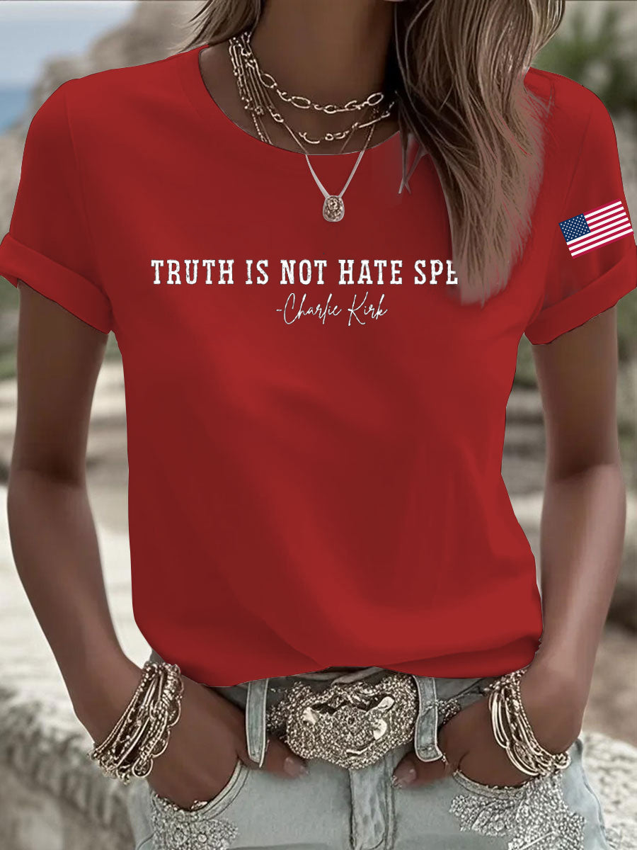 Women's Truth Is Not Hate Speech Printed T-shirt