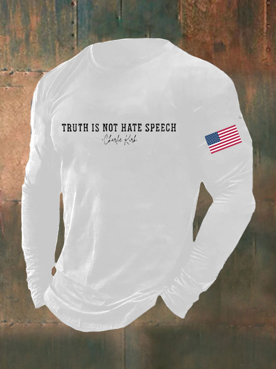 Men's Truth Is Not Hate Speech Printed Long Sleeve T-shirt