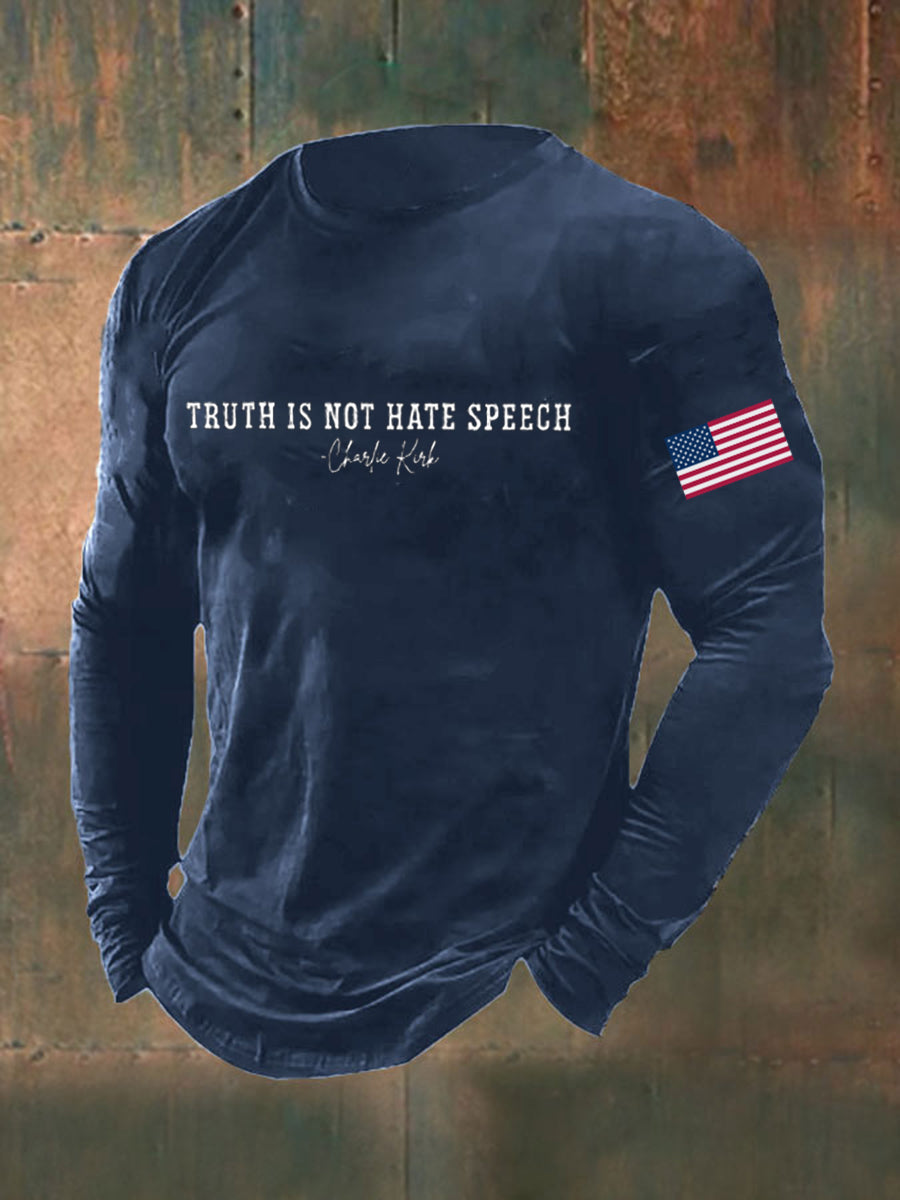 Men's Truth Is Not Hate Speech Printed Long Sleeve T-shirt