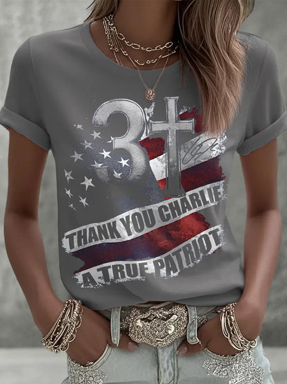Women's Thakn You Charlie A True Patriot Tee