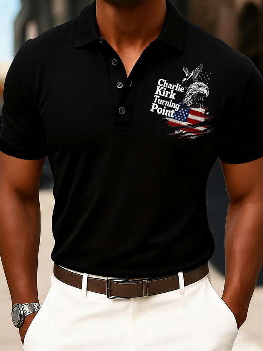 Men's Vintage Freedom American Casual Commemorative Polo Shirt