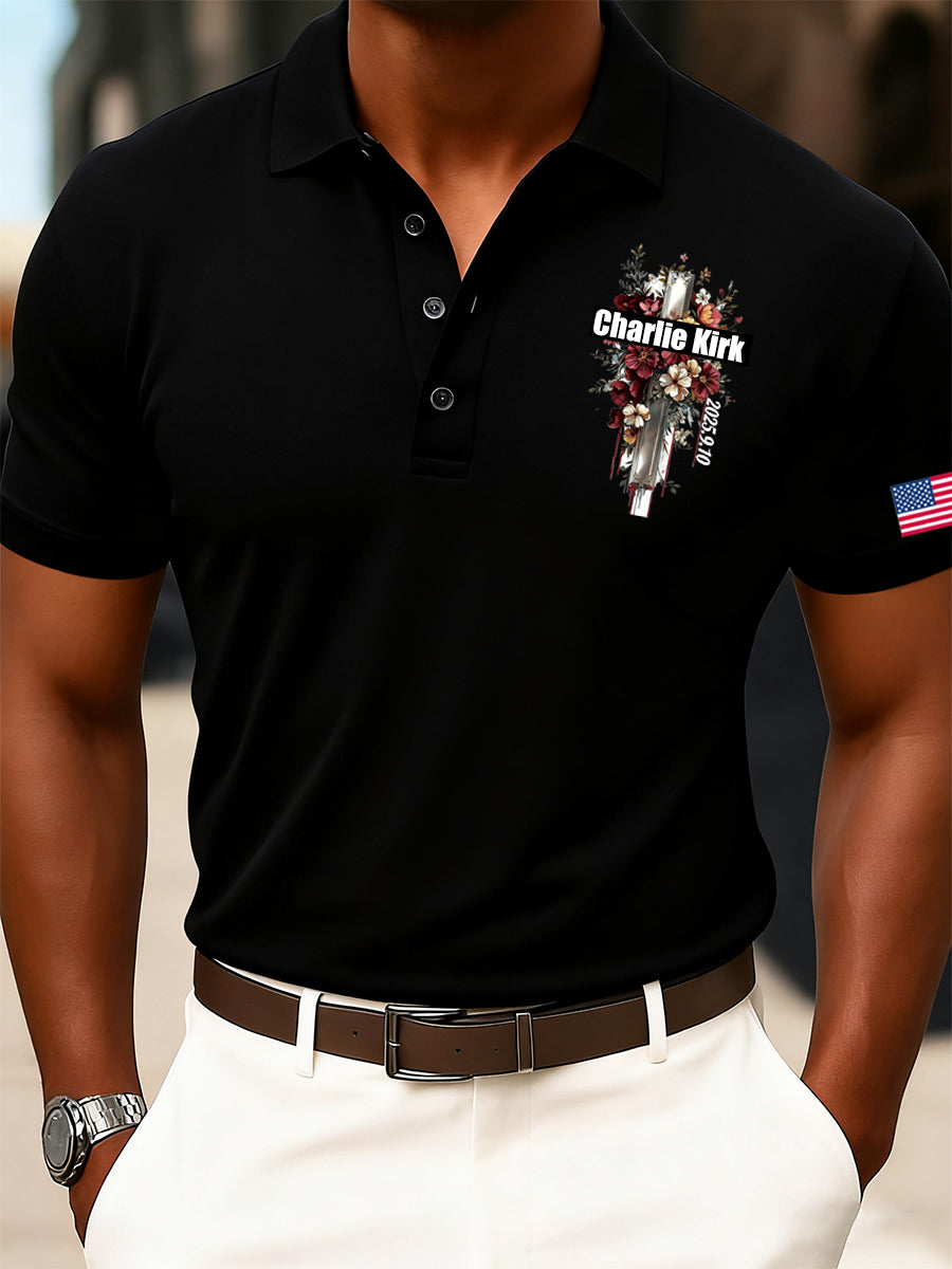 Men's Vintage Freedom American Casual Commemorative Polo Shirt