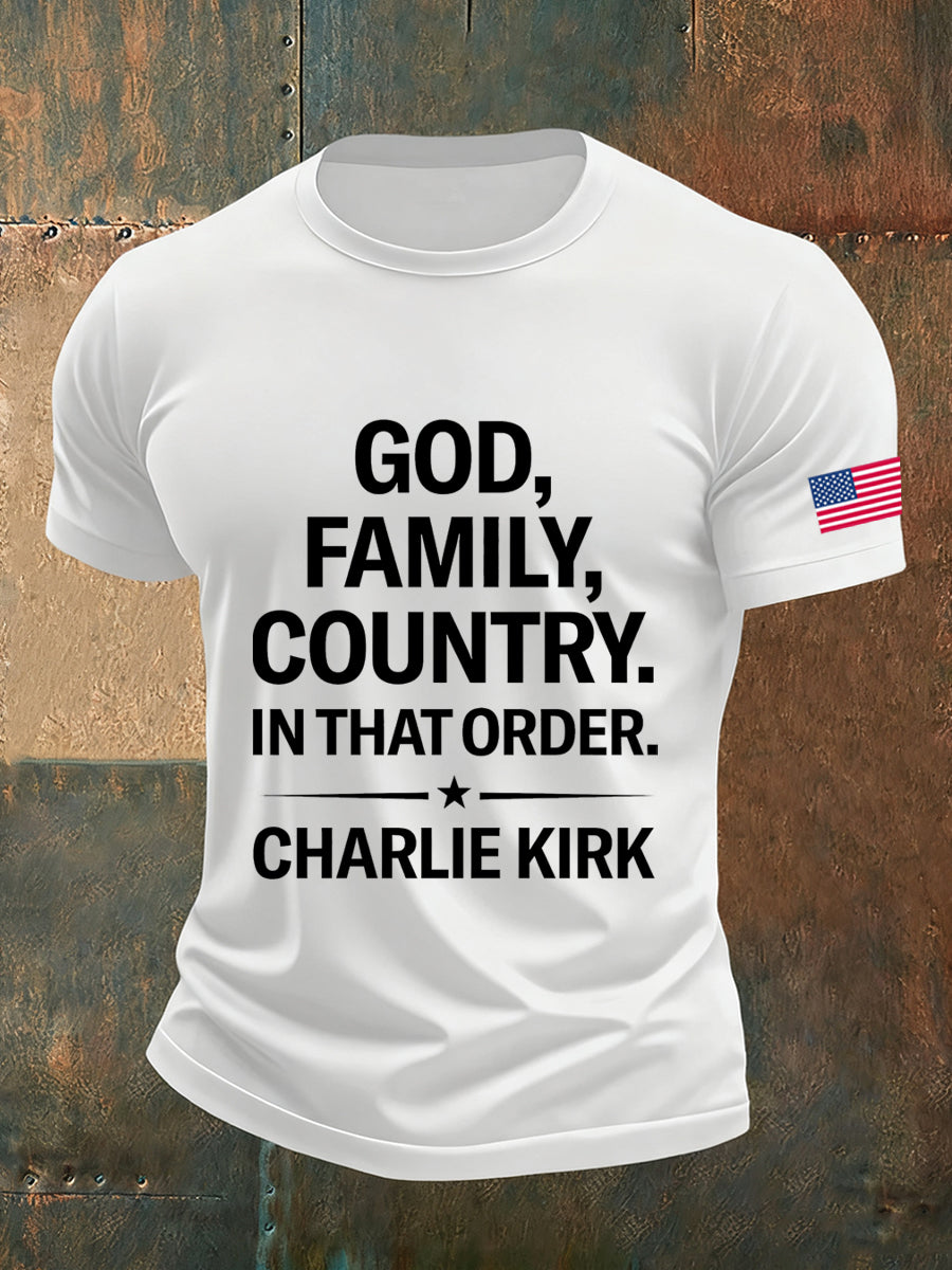 Men's Vintage Freedom American Casual Commemorative Short Sleeve