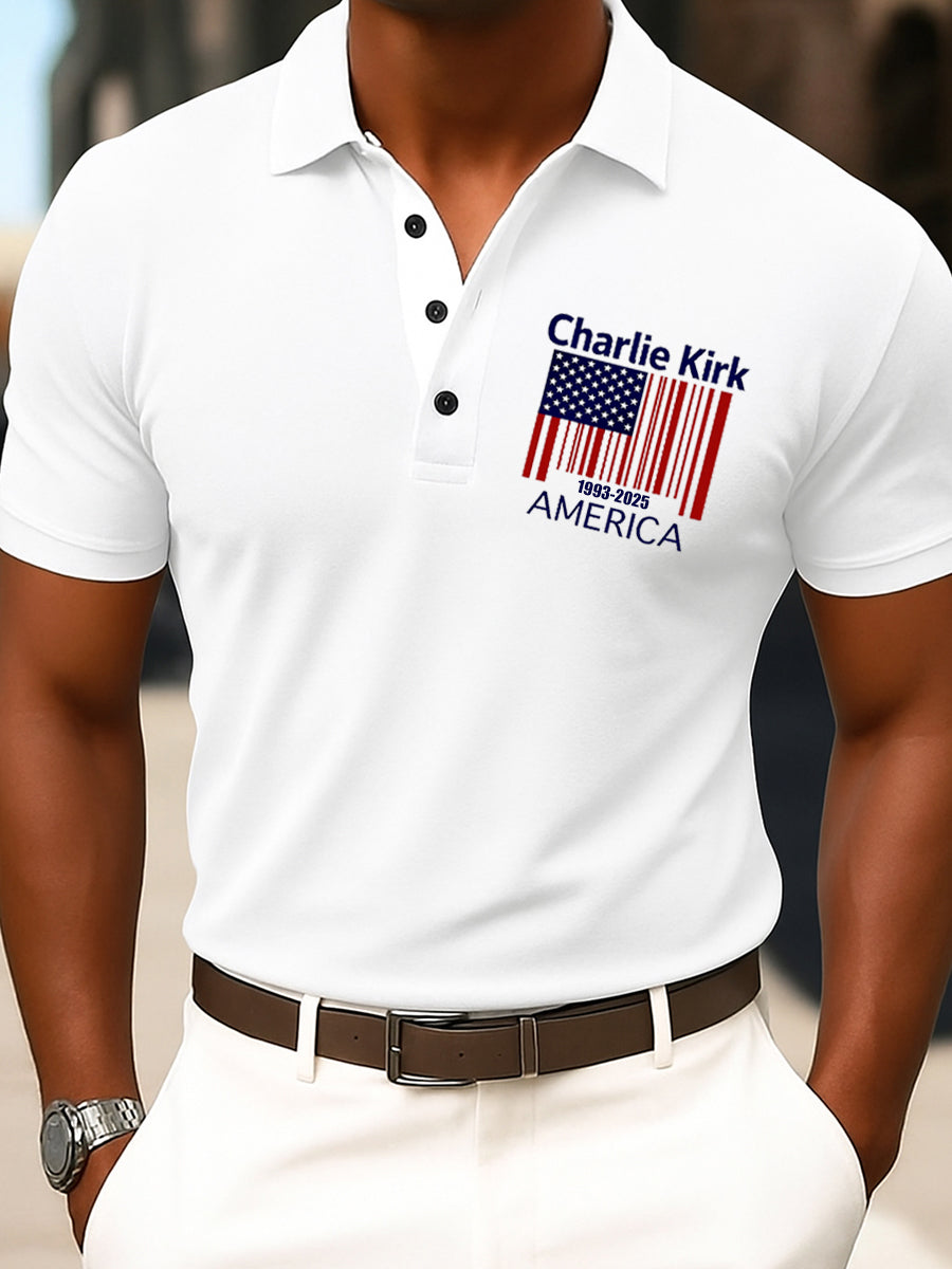 Men's Vintage Freedom American Casual Commemorative Polo Shirt