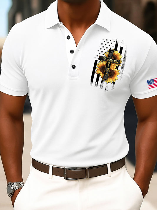 Men's Vintage Freedom American Casual Commemorative Polo Shirt
