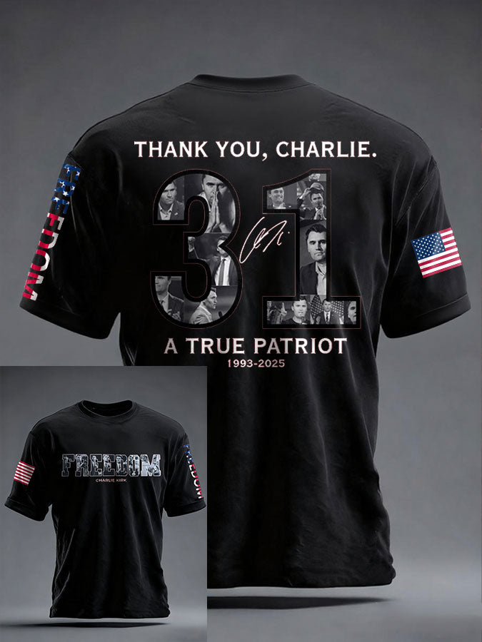 Men's Freedom True Patriot Printed T-shirt