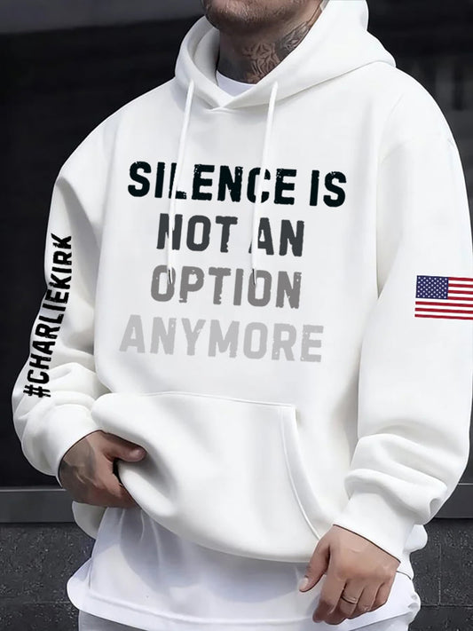 Men's Charlie Kirk Silence Is Not An Option Anymore Oversized Hoodie