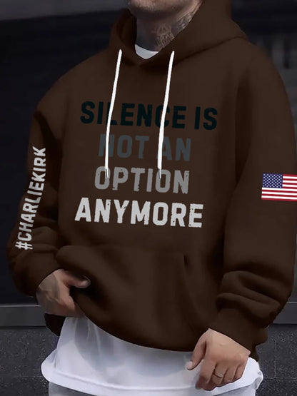 Men's Charlie Kirk Silence Is Not An Option Anymore Oversized Hoodie