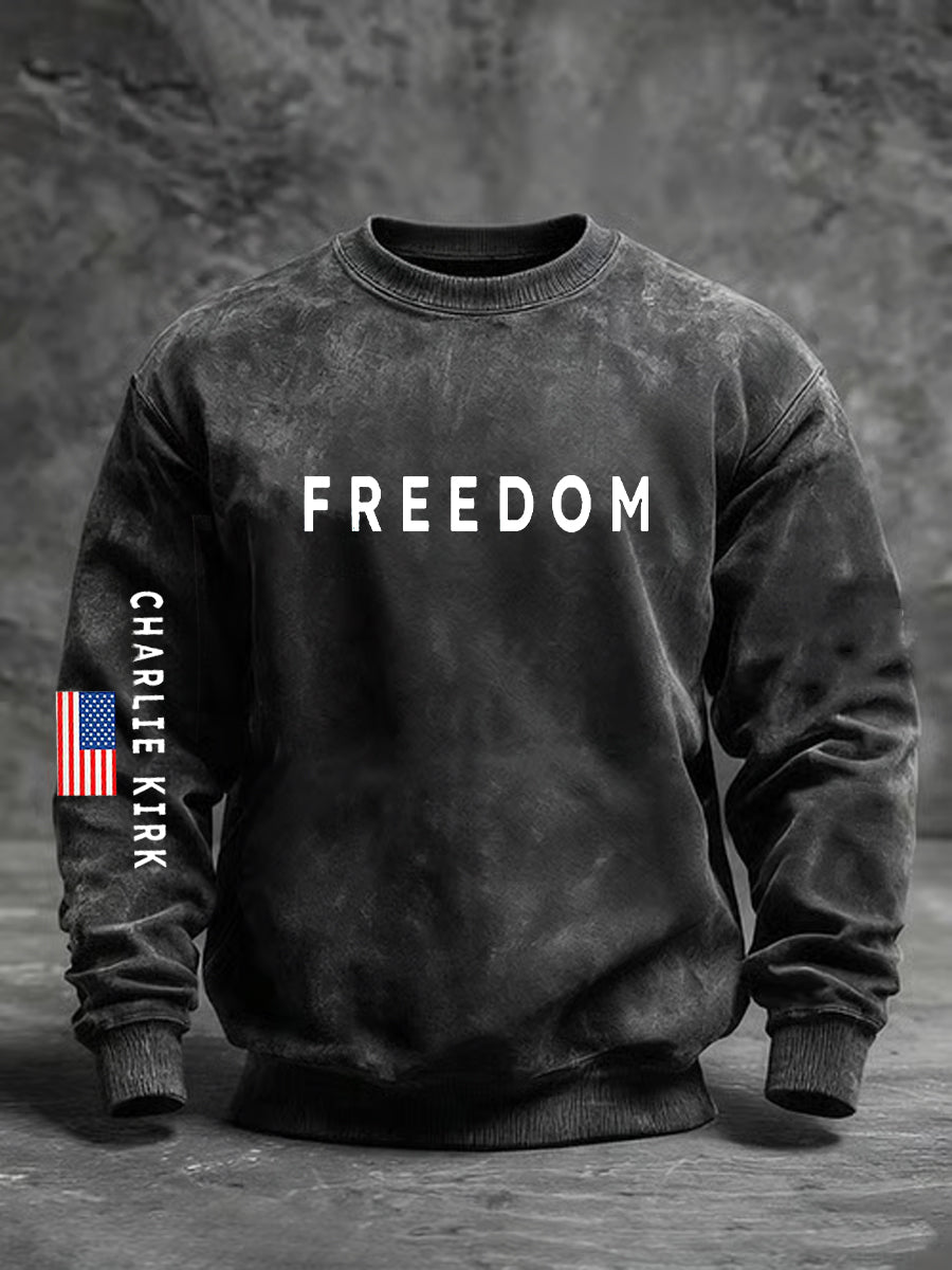 Men's Freedom Is Not Free R.I.P Charlie Kirk Crew Neck Sweatshirt