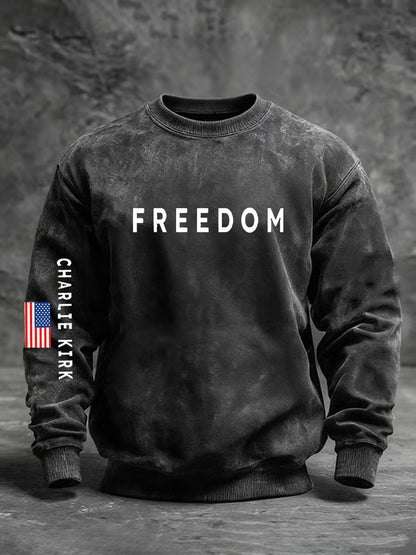 Men's Freedom Is Not Free R.I.P Charlie Kirk Crew Neck Sweatshirt