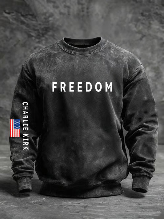 Men's Freedom Is Not Free R.I.P Charlie Kirk Crew Neck Sweatshirt