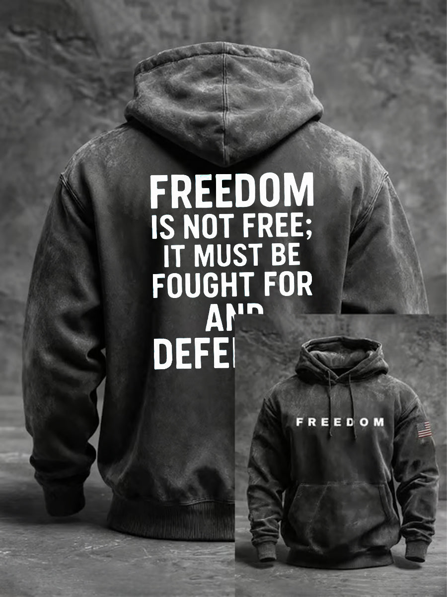 Men's Freedom Is Not Free R.I.P Charlie Kirk Oversized Drop-Shoulder Hoodie with Pockets