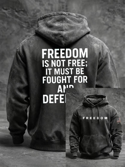 Men's Freedom Is Not Free R.I.P Charlie Kirk Oversized Drop-Shoulder Hoodie with Pockets