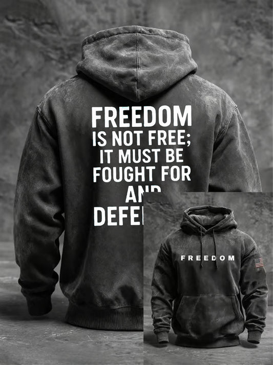 Men's Freedom Is Not Free R.I.P Charlie Kirk Oversized Drop-Shoulder Hoodie with Pockets