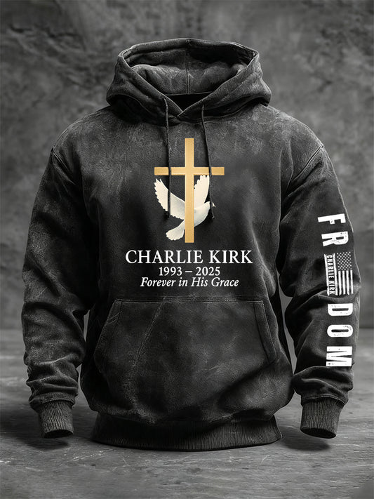Men's Freedom Is Not Free R.I.P Charlie Kirk Oversized Drop-Shoulder Hoodie with Pockets