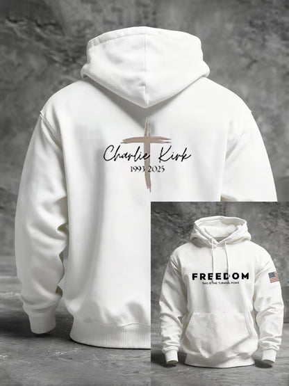 Men's Freedom Is Not Free R.I.P Charlie Kirk Oversized Drop-Shoulder Hoodie with Pockets