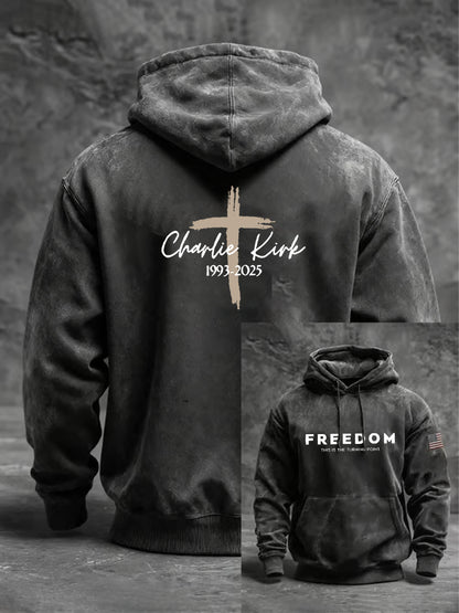 Men's Freedom Is Not Free R.I.P Charlie Kirk Oversized Drop-Shoulder Hoodie with Pockets