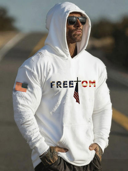 Men's Freedom Printed Casual Hoodie